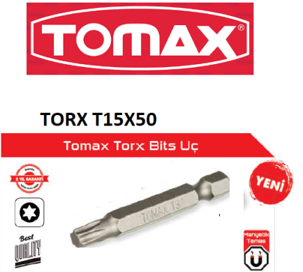 TOMAX%20TORX%20UÇLU%20BİTS%20UÇ%20T15%20x%2050%20MM%20(1%20ADET)