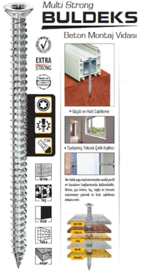 BULDEKS%20BETON%20MONTAJ%20VİDASI%207,5%20x%2060%20MM%20(%20100%20ADET%20)