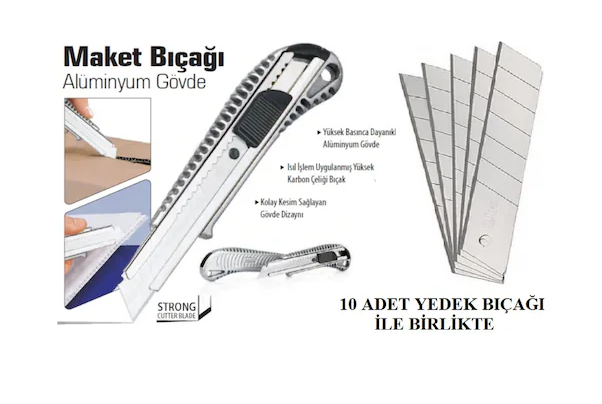 BAY-TEC%20ALÜMNİYUM%20METAL%20FALÇATA%20MAKET%20BIÇAĞI%20+%2010%20ADET%20YEDEK%20AĞZI