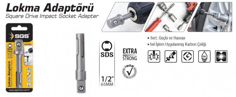 SGS LOKMA ADAPTÖRÜ 1/2 x 65 MM ( SDS UÇ )