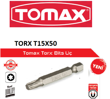 TOMAX TORX UÇLU BİTS UÇ T15 x 50 MM