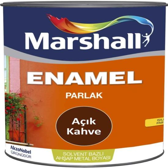 MARSHALL ENAMEL SENTETİK SOLVENT BAZLI AHŞAP & METAL BOYASI PARLAK 2.5 LİTRE (AÇIK KAHVE)