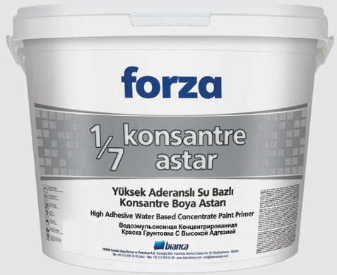 BİANCA FORZA 1/7 KONSANTRE ASTAR SU BAZLI BOYA ASTARI ŞEFFAF 2,5 LT