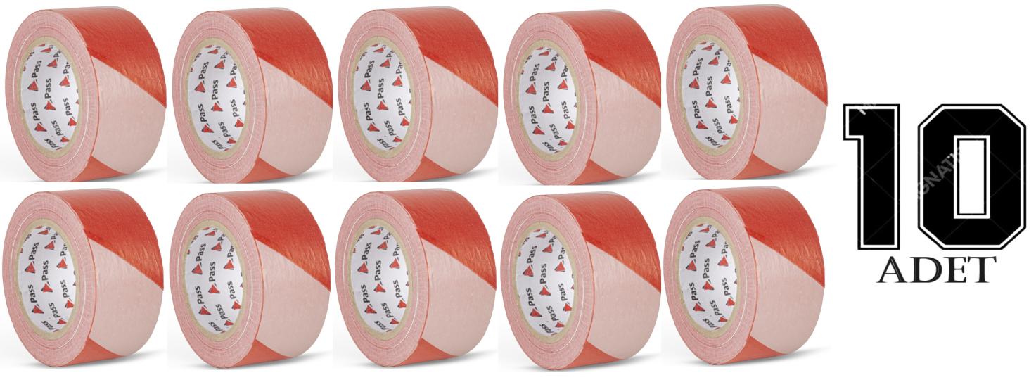 PASS EMNİYET UYARI İKAZ ŞERİT BANDI BÜYÜK BOY  6 CM x 360 METRE (10 ADET)