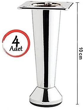 KONİK PUF MOBİLYA DOLAP AYAĞI AYARLANABİLİR PARLAK KROM - 10 CM (4 ADET)