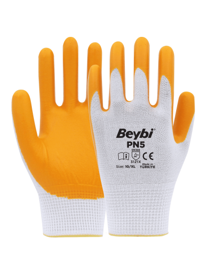 BEYBİ PN5 NİTRİL KAPLI POLYESTER İŞ ELDİVENİ 