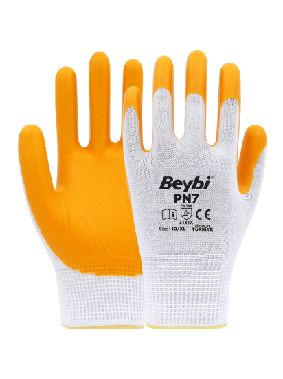 BEYBİ PN7 POLYESTER ÖRME NİTRİL İŞ ELDİVENİ