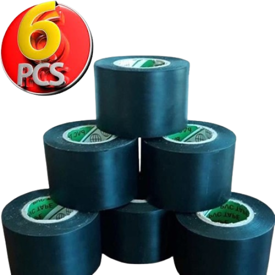 Pvc Isı Yalıtım Eklektrik İzolasyon Bandı 50 Mm X 25 Yrd Siyah (6 Adet)